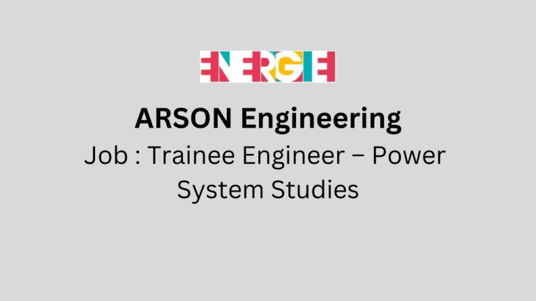 Trainee Engineer – Power System Studies
