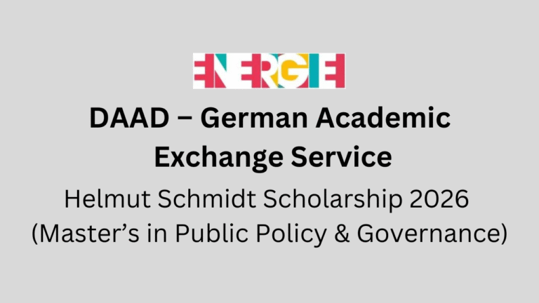 Helmut Schmidt Scholarship 2026 (Master’s in Public Policy & Governance)