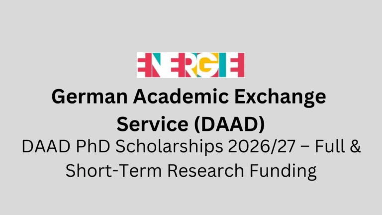 DAAD PhD Scholarships 2026/27 – Full & Short-Term Research Funding
