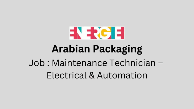 Maintenance Technician – Electrical & Automation