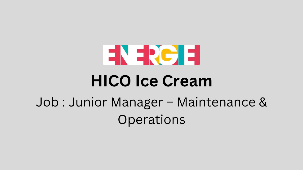 Junior Manager – Maintenance & Operations